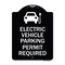 Signmission Electric Vehicle Parking Permit Required Heavy-Gauge Aluminum Sign, 24" x 18", BW-1824-24114 A-DES-BW-1824-24114 - alternate 1